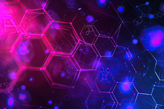 Modern futuristic background of the scientific hexagonal, Virtual abstract background with particle, molecule structure for medical, technology, chemistry, science. Social network concept