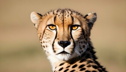 A Cheetah With Its Eyes Narrowed Focused On Its T