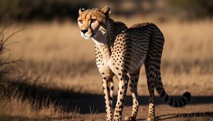 A Cheetah With Its Sleek Body Blending Into The Sh