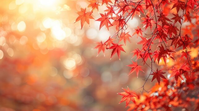 magic autumn background with copy space