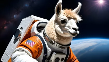  A Llama In A Spacesuit Exploring Space © Kara
