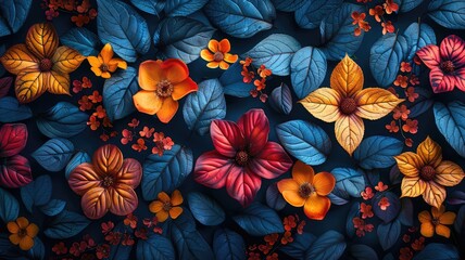 realistic flowers nature background