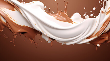 Chocolate and milk texture delicious background splash