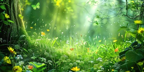 Summer Beautiful spring perfect natural landscape background