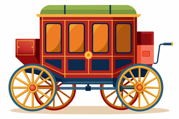 Beautiful carriage vector arts illustration