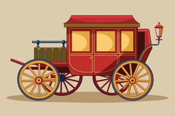 Fototapeta na wymiar Beautiful carriage vector arts illustration