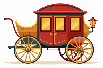 Beautiful carriage vector arts illustration