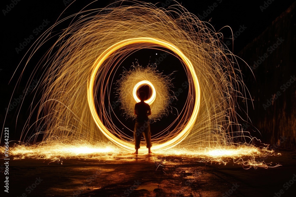 Fototapete light painting techniques adding magic to the frame, infuse scenes with enchanting radiance, elevati