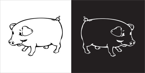Illustration vector graphics of pig icon