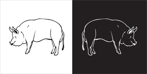 Illustration vector graphics of pig icon
