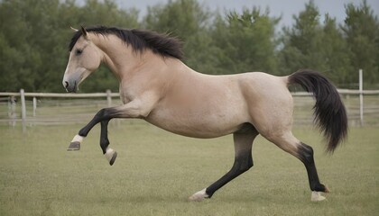 A Horse With Its Tail Held High Showing Excitemen