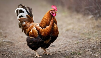 A Hen With Her Feathers Ruffled Up Ready To Defen