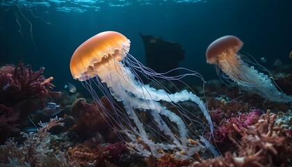 A Jellyfish In A Sea Of Sparkling Marine Creatures