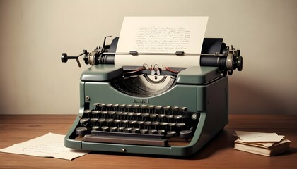 A Vintage Typewriter With Paper And A Handwritten