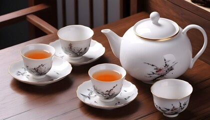 Exquisite Delicate Porcelain Tea Set Elegant Re