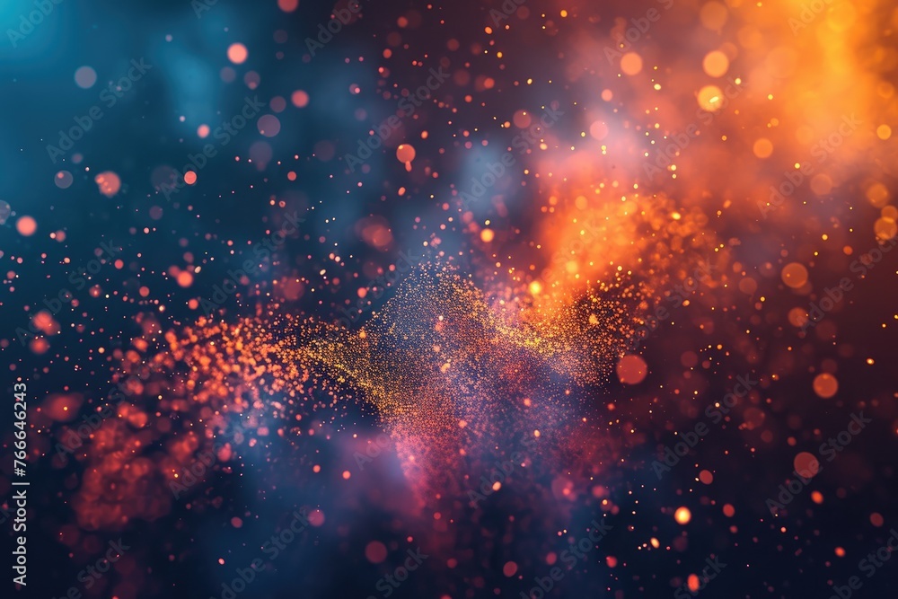 Aufkleber A particle-filled abstract art forming a mesmerizing visual spectacle, Abstract art filled with particles, creating a captivating visual display.