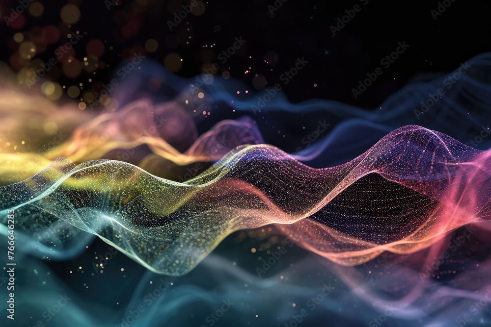 Leinwandbilder A particle-filled abstract art forming a mesmerizing visual spectacle, Abstract art filled with particles, creating a captivating visual display.