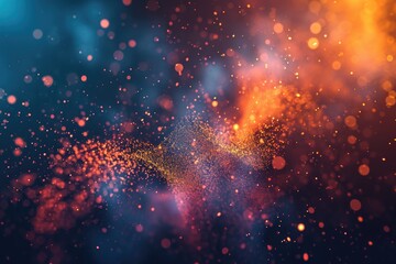 A particle-filled abstract art forming a mesmerizing visual spectacle, Abstract art filled with particles, creating a captivating visual display. - obrazy, fototapety, plakaty