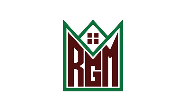 RGM initial letter builders real estate logo design vector. construction, housing, home marker, property, building, apartment, flat, compartment, business, corporate, house rent, rental, commercial