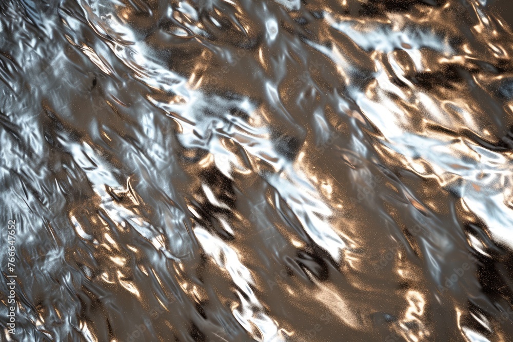 Poster shiny metallic textures reflecting light in a captivating manner, metallic textures gleaming and ref