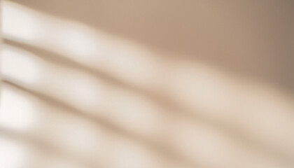 Natural window brown tan color shadow overlay on clean minimal light white background. soft wave effect texture wallpaper