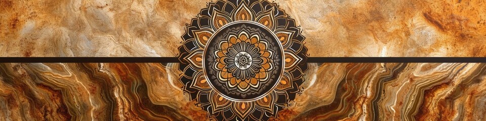 a stunning mandala against a sandstone backdrop, capturing the mesmerizing patterns and earthy tones in stunning high-definition.