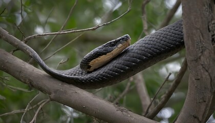 A Cobra Weaving Through The Branches Of A Tree