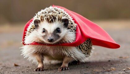 A Hedgehog Wearing A Superhero Cape