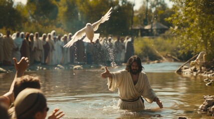 Jesus and John the Baptist at the Jordan River