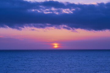Colorful sunrise on the coast of Gran Canaria