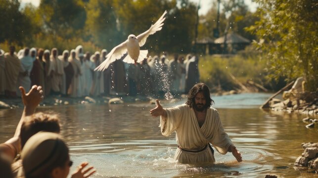 Jesus and John the Baptist at the Jordan River