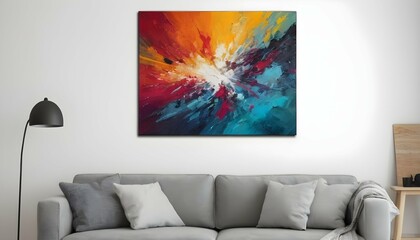 Bold Abstract Painting With Vibrant Colors And Ex