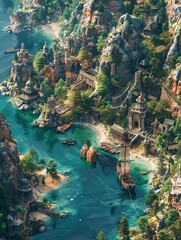 Embark on a visual journey through the Age of Exploration with a captivating eye-level angle Showcase the spirit of discovery and adventure in a dynamic and immersive design