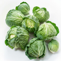 Obraz premium cabbage, food, vegetable, green, fresh, healthy, isolated, white, vegetarian, raw, salad, leaf, organic, ingredient, head, vegetables, diet, agriculture, nature, cut, freshness, half, leaves, nutritio