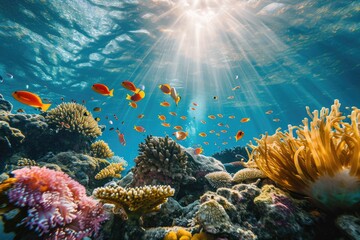 Underwater world exploration with vibrant marine life
