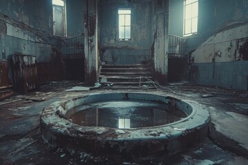 Urban exploration documenting abandoned and hidden places - obrazy, fototapety, plakaty