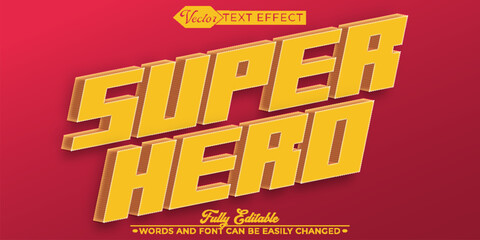 Fototapeta premium Orange Retro Comic Book Super Hero Vector Editable Text Effect Template