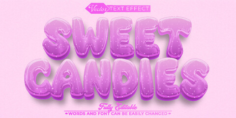 Cartoon Sweet Candy Vector Editable Text Effect Template