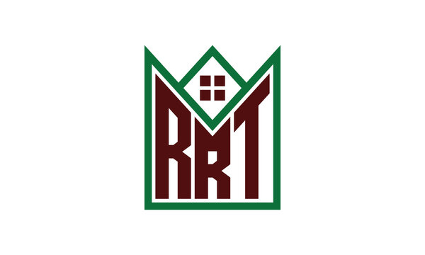 RRT initial letter builders real estate logo design vector. construction, housing, home marker, property, building, apartment, flat, compartment, business, corporate, house rent, rental, commercial