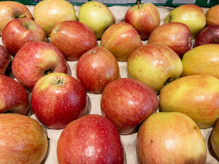 Fresh Apples on Display at Market