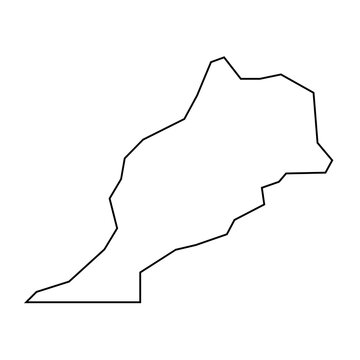 recommend clip art: Morocco country thin black outline silhouette. Simplified map. Vector icon isolated on white background.