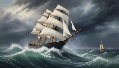  A Hyperrealistic Painting Of A Classic Sailing Shi © Anwar