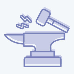 Icon Anvil. related to Celtic symbol. two tone style. simple design editable. simple illustration