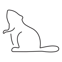 beaver icon isolated on white background, vector illustration.