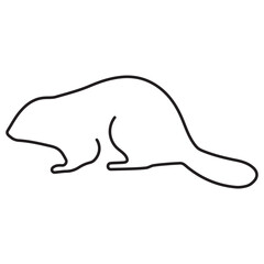 beaver icon isolated on white background, vector illustration.