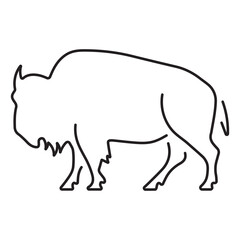 buffalo icon isolated on white background, vector illustration.