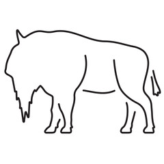buffalo icon isolated on white background, vector illustration.