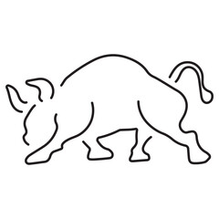 bull icon isolated on white background, vector illustration.