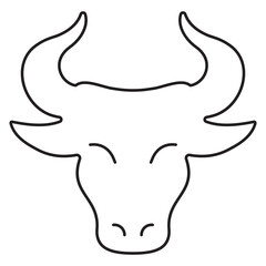 bull icon isolated on white background, vector illustration.
