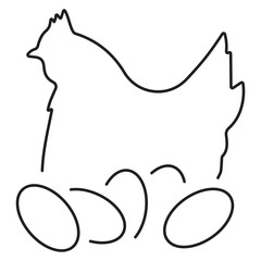 chicken icon isolated on white background, vector illustration.